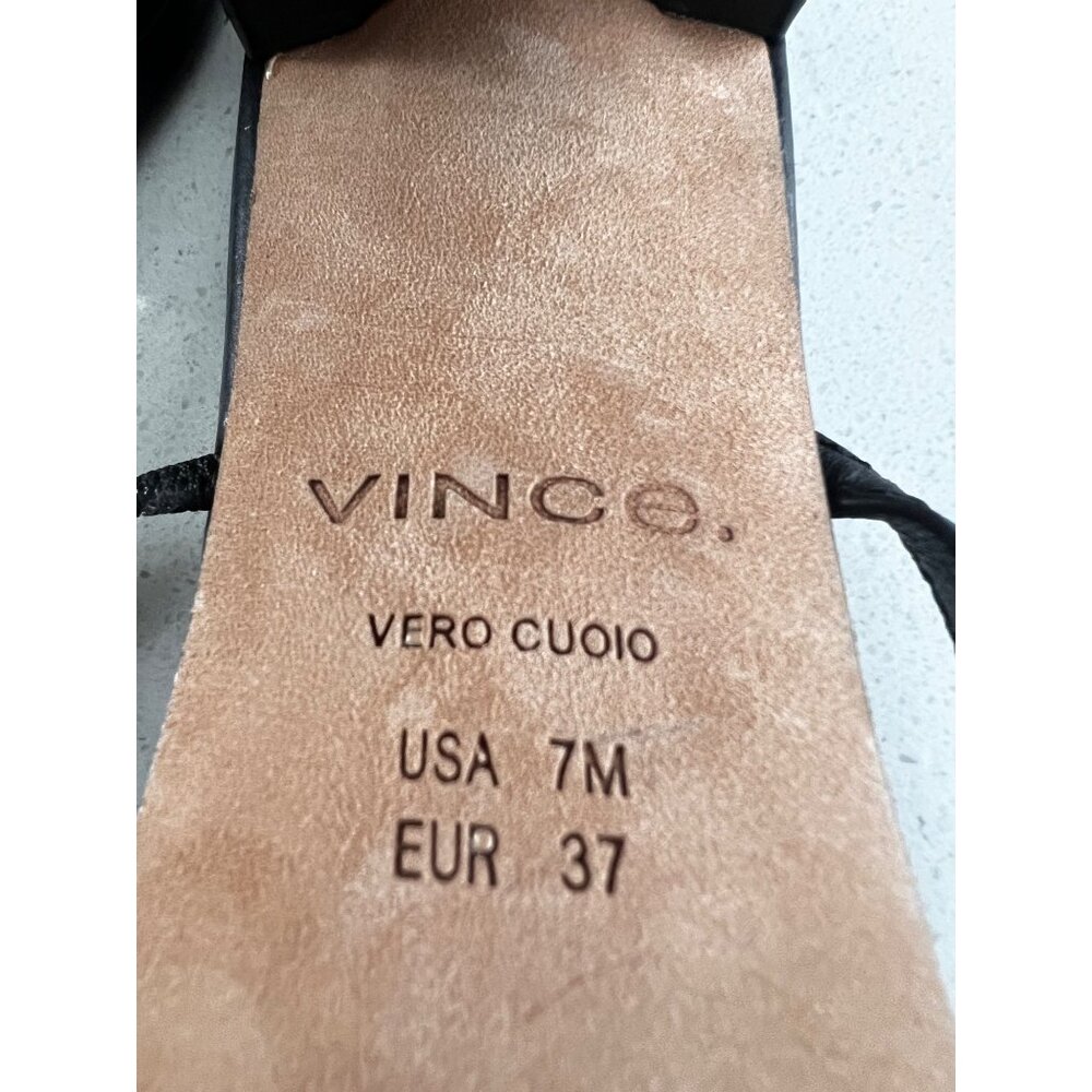 VINCE Ona black leather Slide Sandals size 7 NEW - Picture 9 of 9